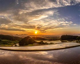 棚田の夕陽