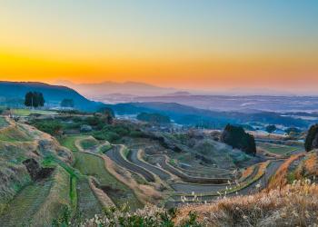 夕刻の棚田